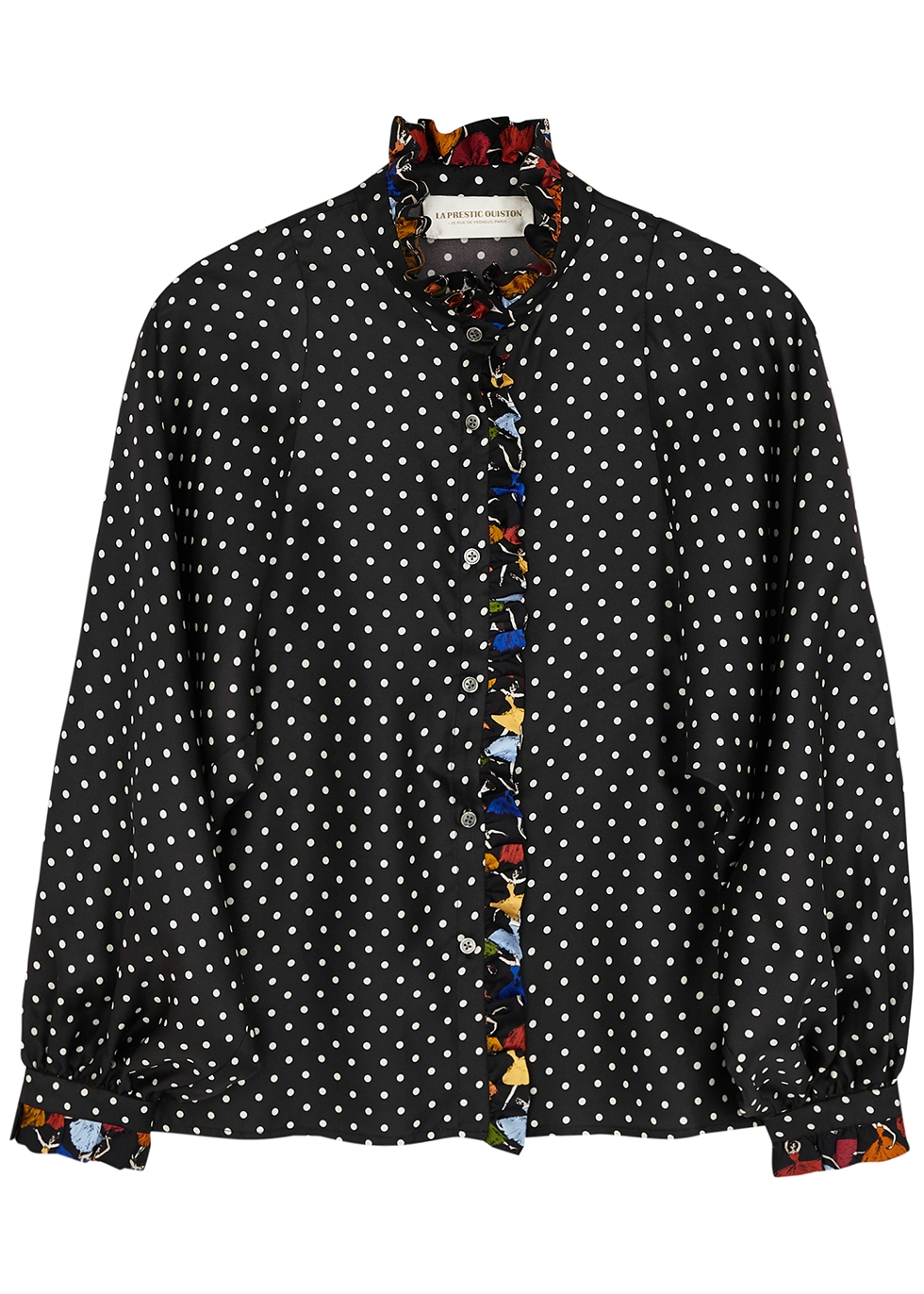 Emmy polka-dot silk blouse