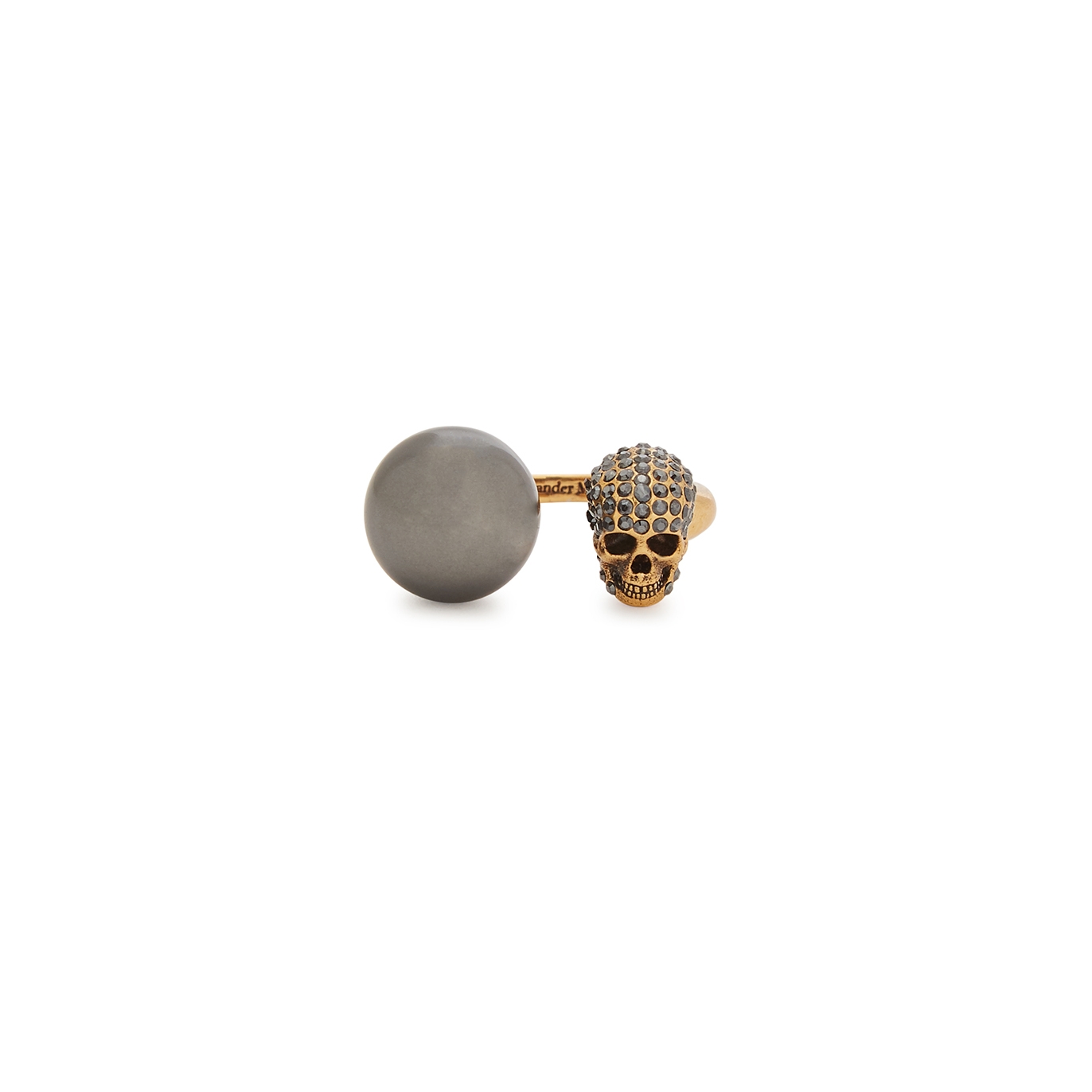 Alexander McQueen Skull And Faux Pearl Gold-tone Ring