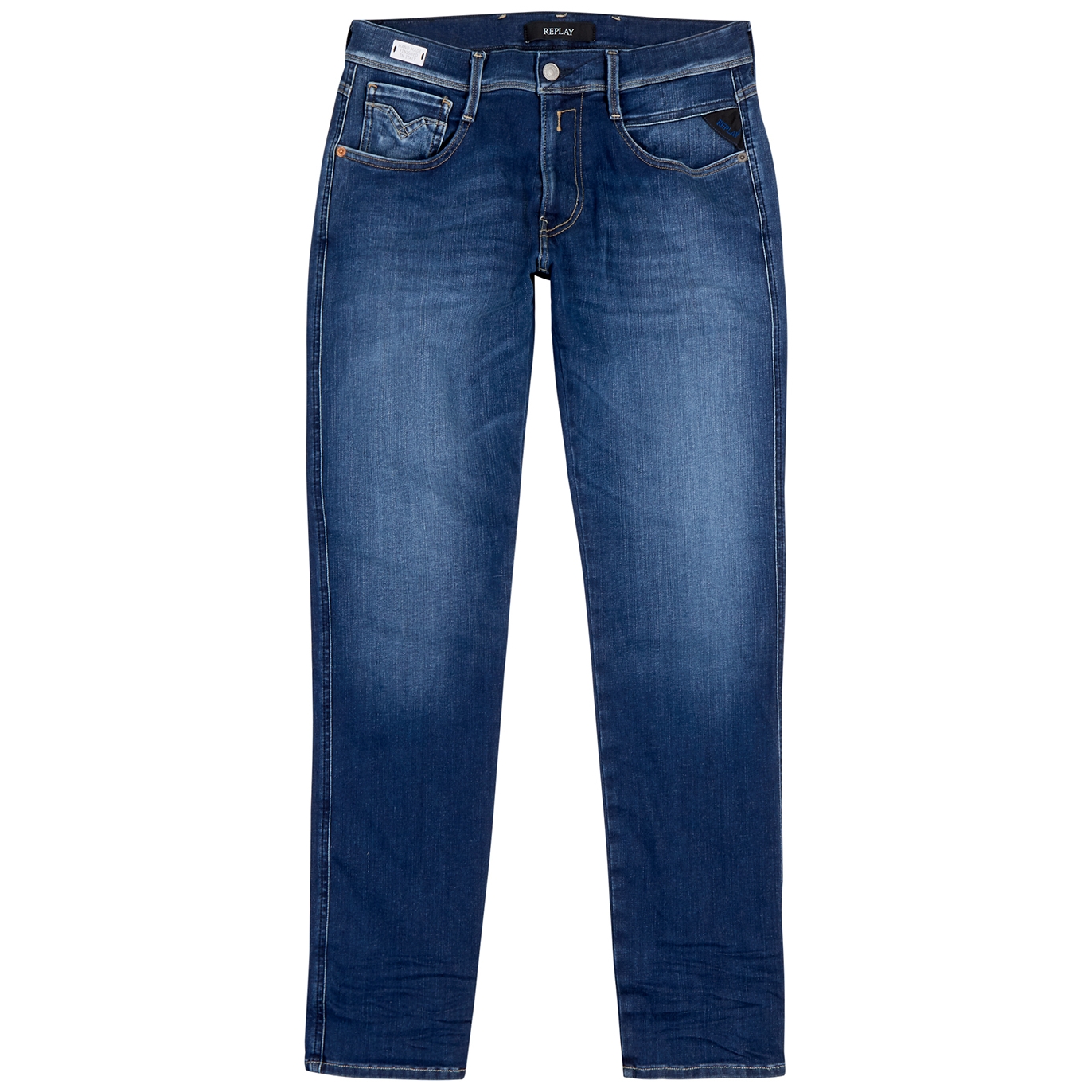 Replay Anbass Hyperflex Blue Slim-leg Jeans - Dark Blue - W30/L32