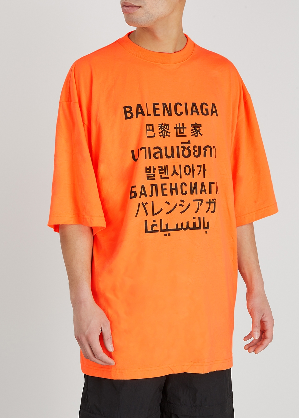 orange balenciaga t shirt