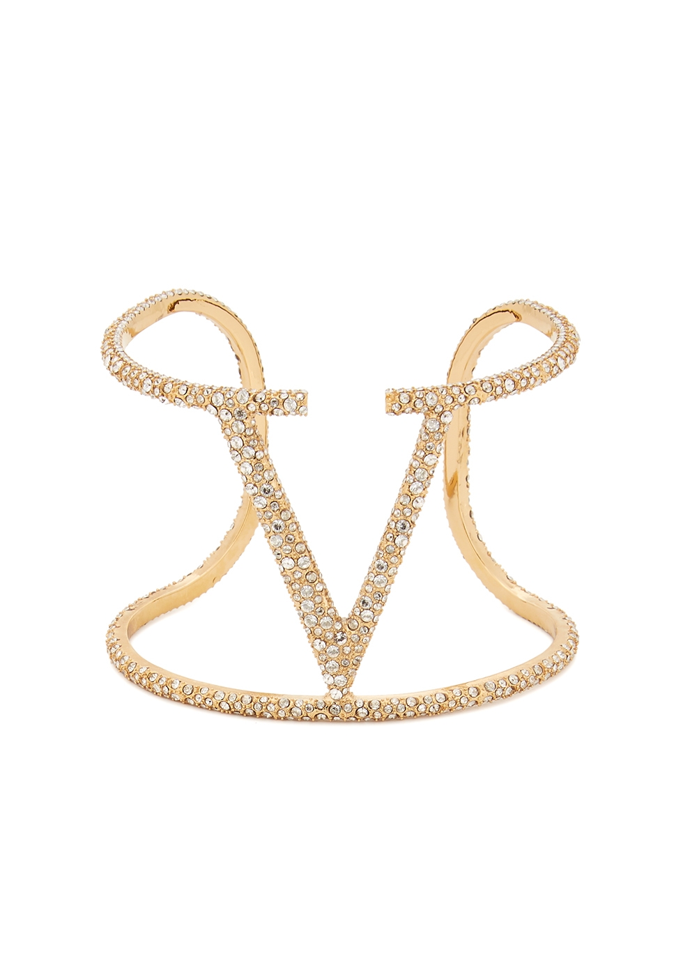 Valentino Valentino Garavani VLogo crystal-embellished cuff - Harvey