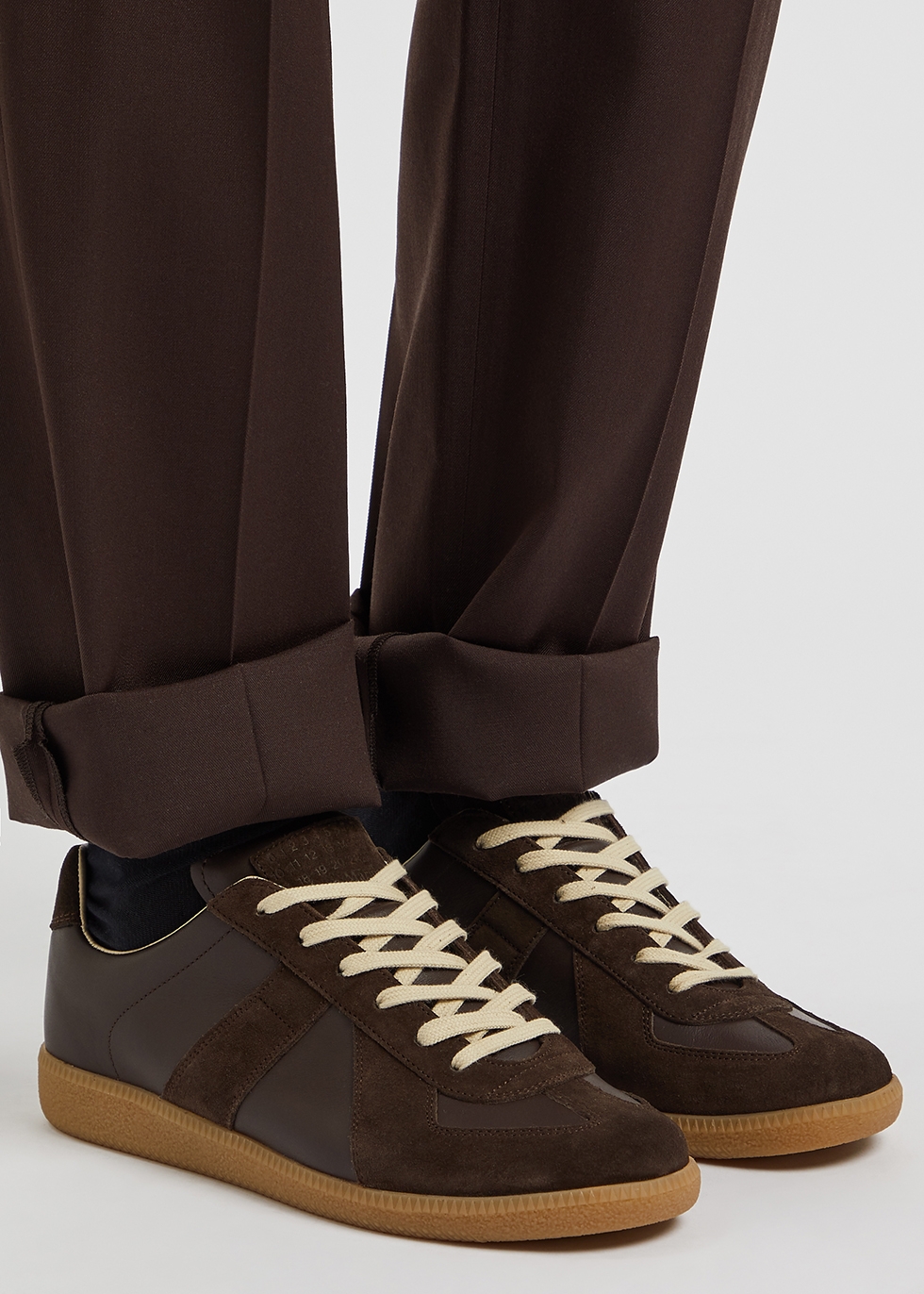 Marty Fielding Bemærk venligst Watchful Maison Margiela Replica brown leather sneakers - Harvey Nichols