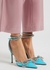 110 turquoise crystal-embellished satin pumps - MACH & MACH