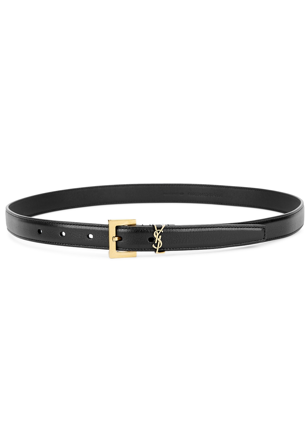 Black logo leather belt