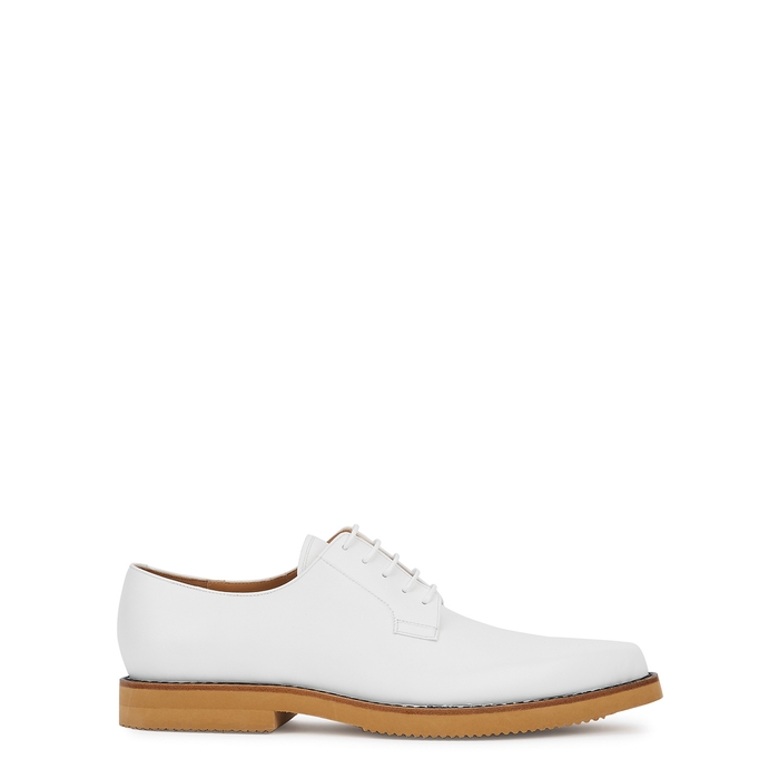 Dries Van Noten White Leather Derby Shoes | ModeSens