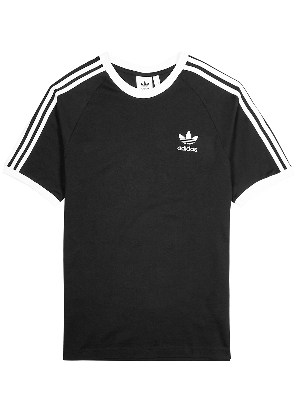 ADIDAS ORIGINALS Black striped cotton T-shirt - Harvey Nichols