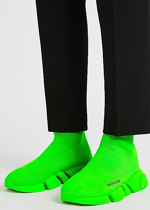 run out deadline Accustom Balenciaga Speed 2.0 neon green stretch-knit sneakers - Harvey Nichols