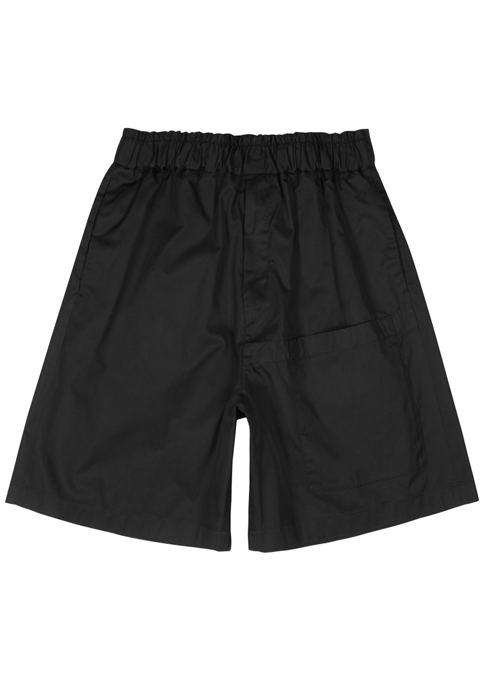 Black cotton-twill shorts