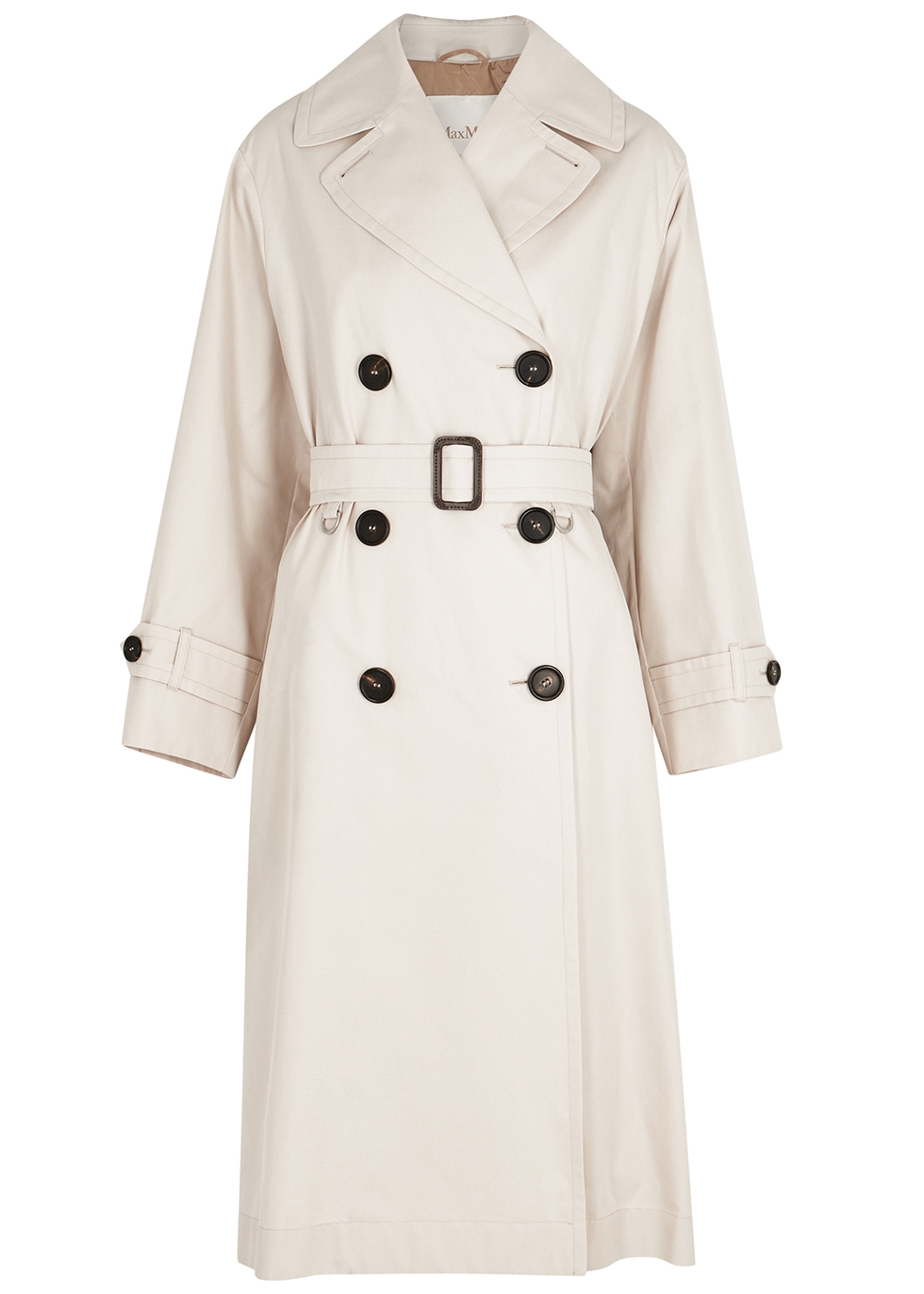 Max Mara THE CUBE Dimper cream double-breasted twill trench coat ...