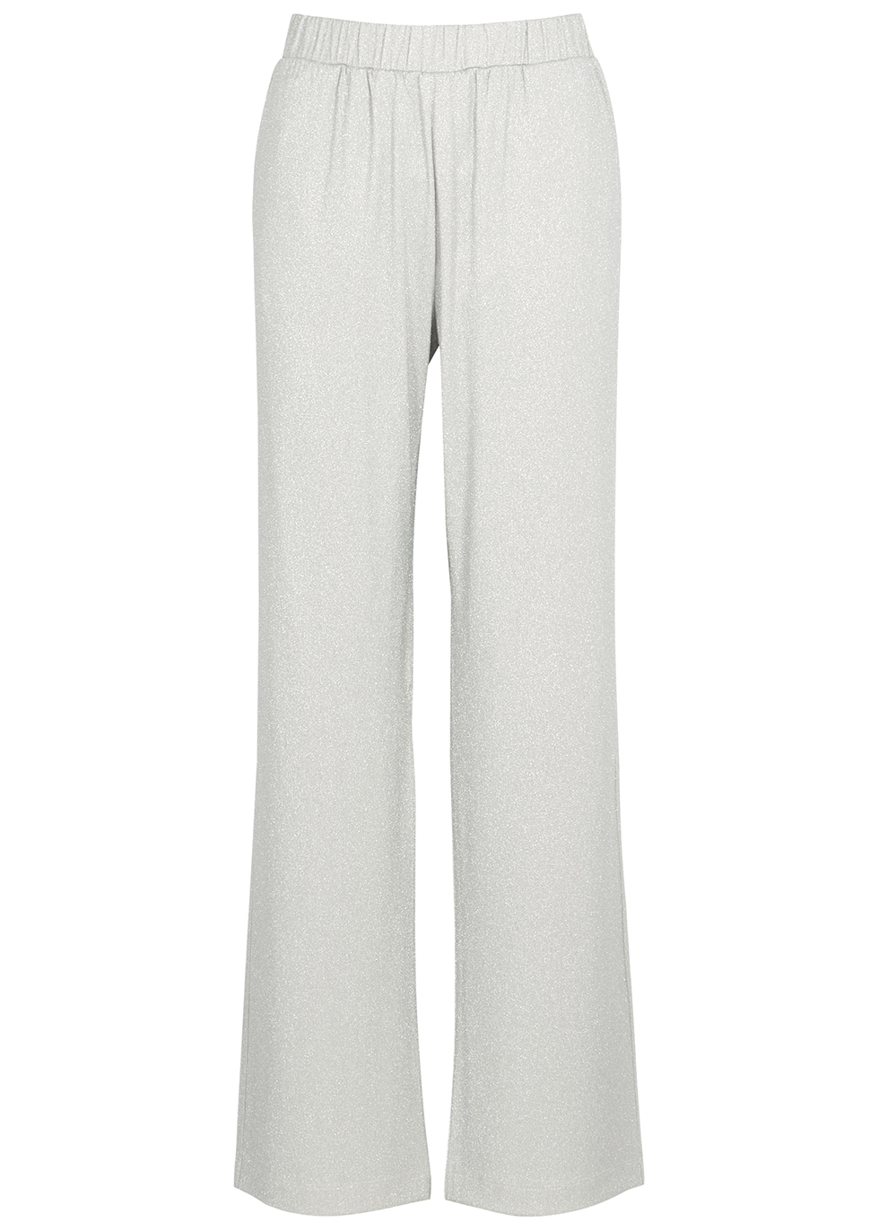 Palmira straight-leg metallic-weave jersey trousers