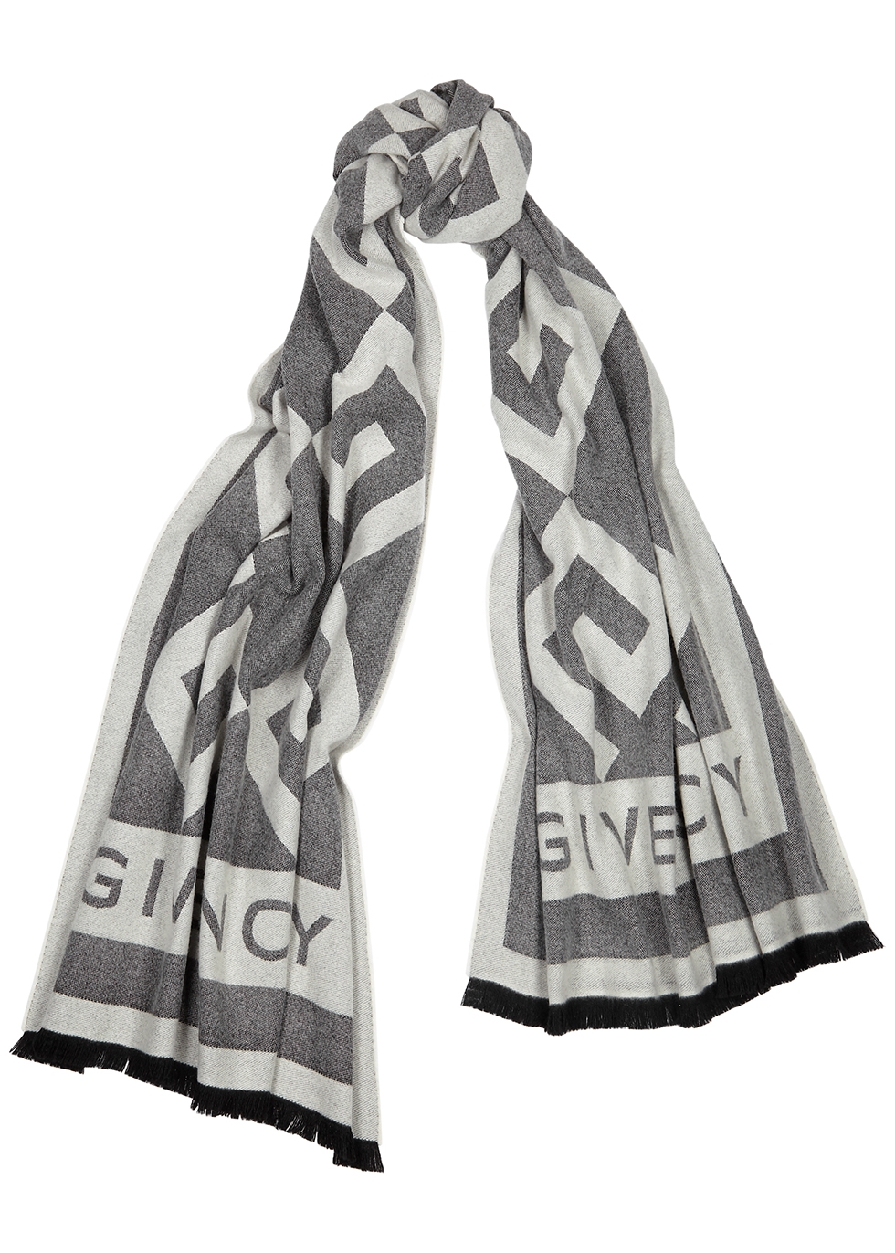 Givenchy Grey logo-intarsia wool-blend 