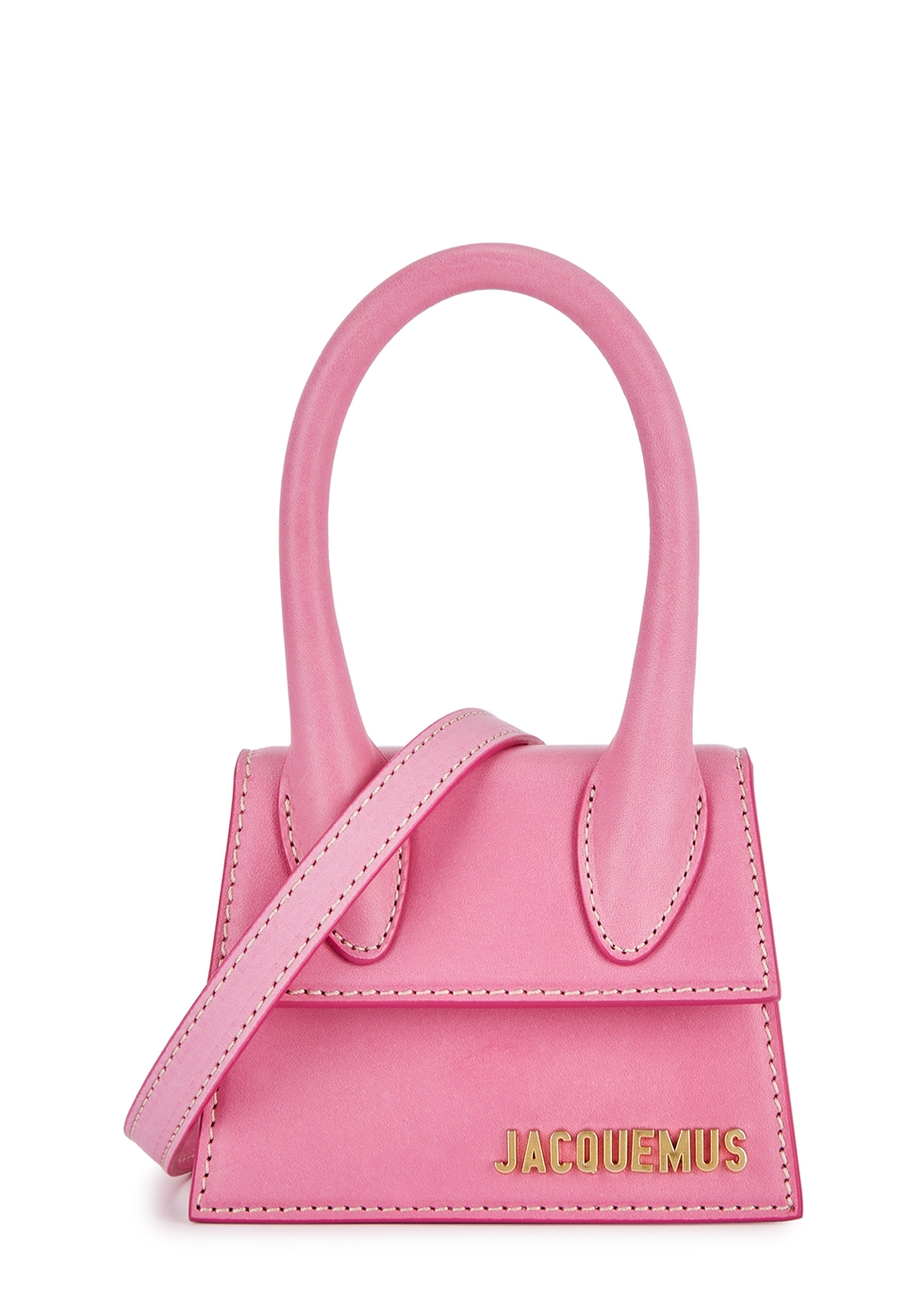 Jacquemus Le Chiquito pink leather top handle bag - Harvey Nichols