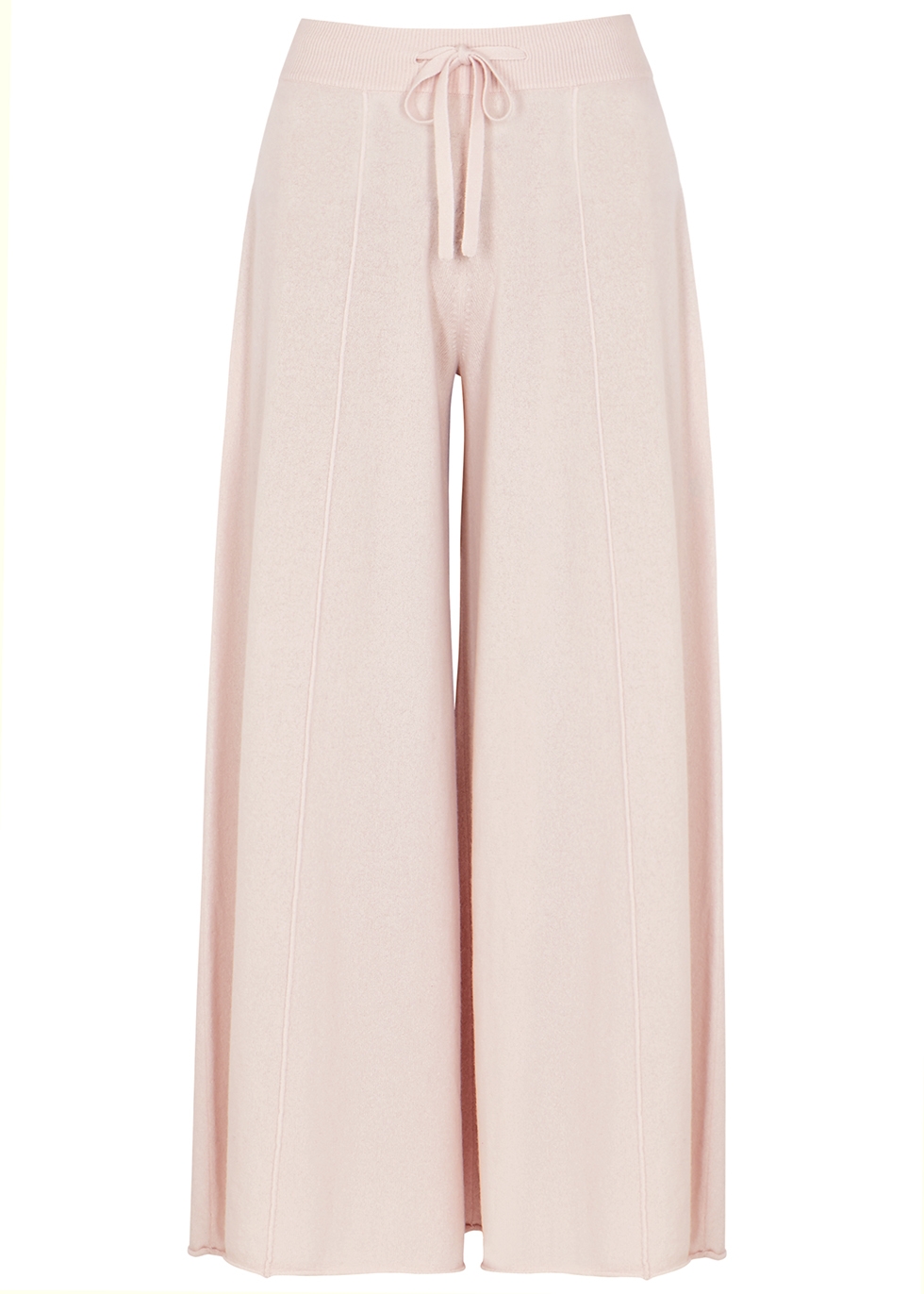 Kate light pink wide-leg cashmere trousers