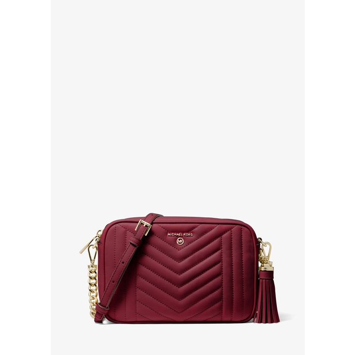 Michael Michael Jet Set Medium Quilted Leather Camera Bag In Dk Berry