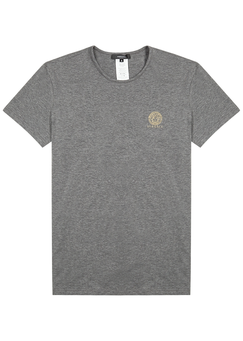 Versace Grey stretch-cotton T-shirt 