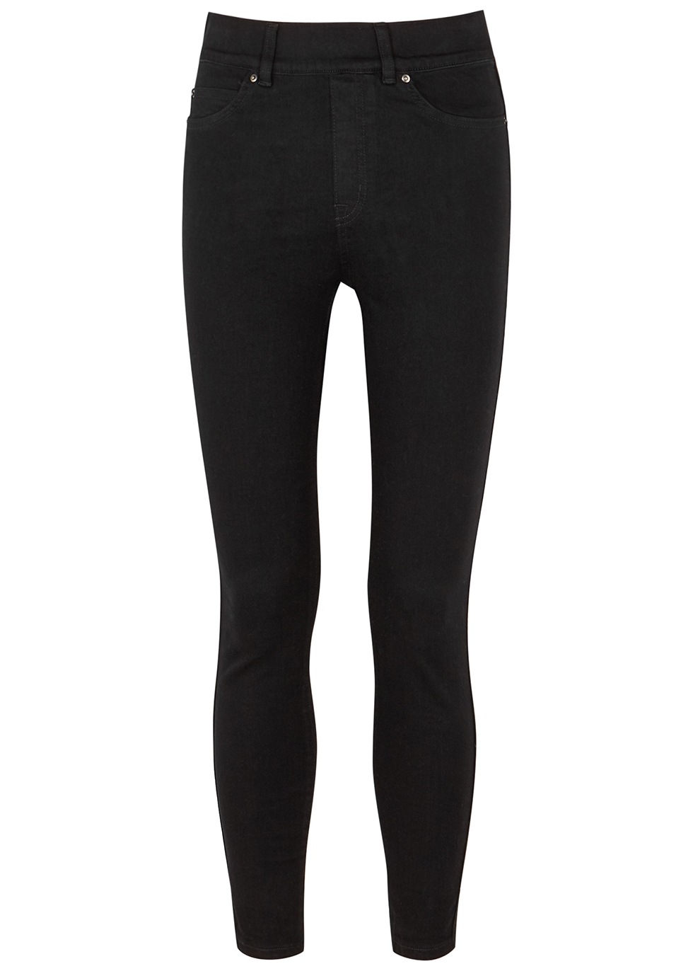 clean black stretch-denim leggings