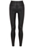Black faux stretch-leather leggings - Spanx