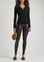 Black faux stretch-leather leggings - Spanx
