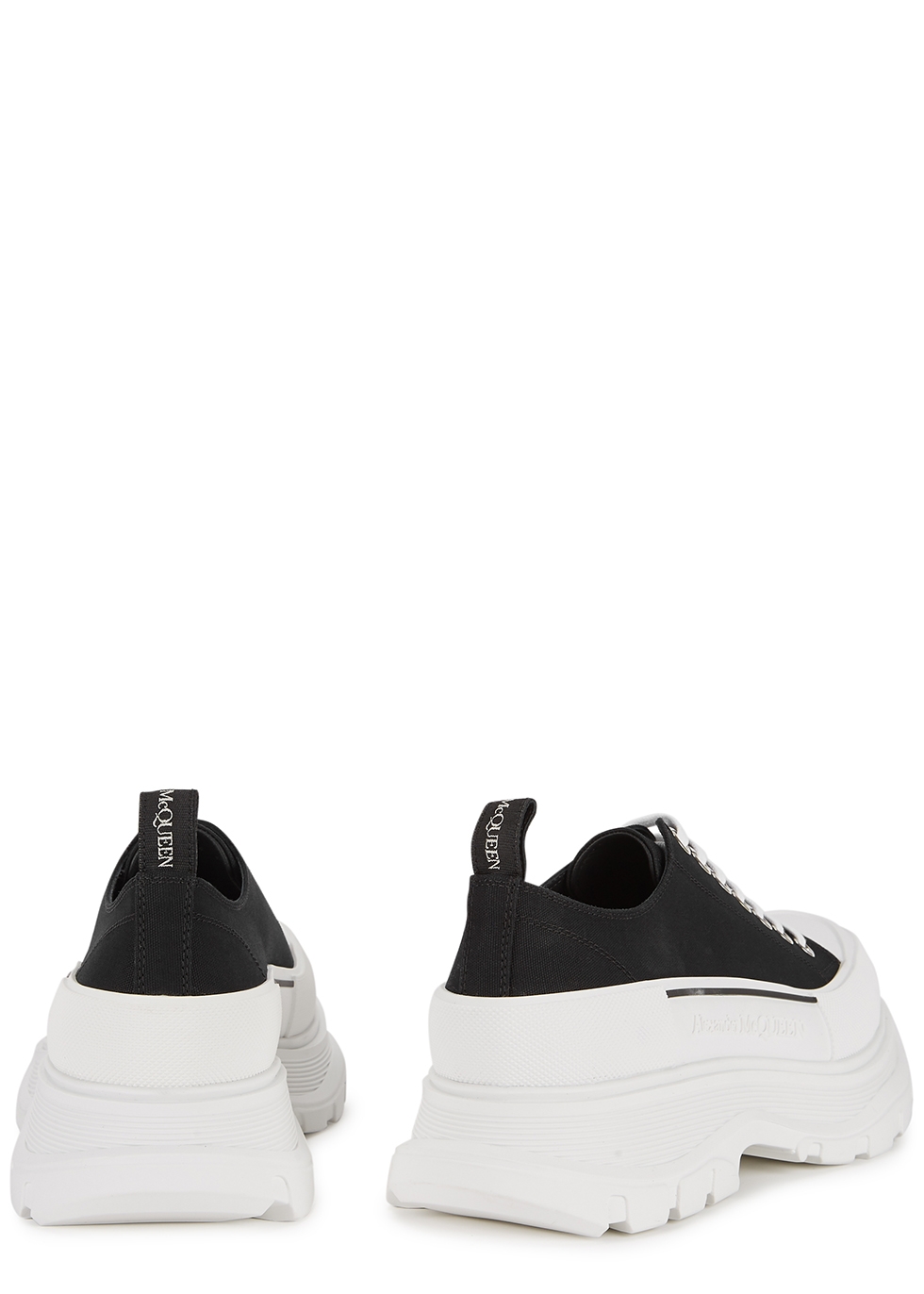 Alexander McQueen Tread black canvas sneakers - Harvey Nichols