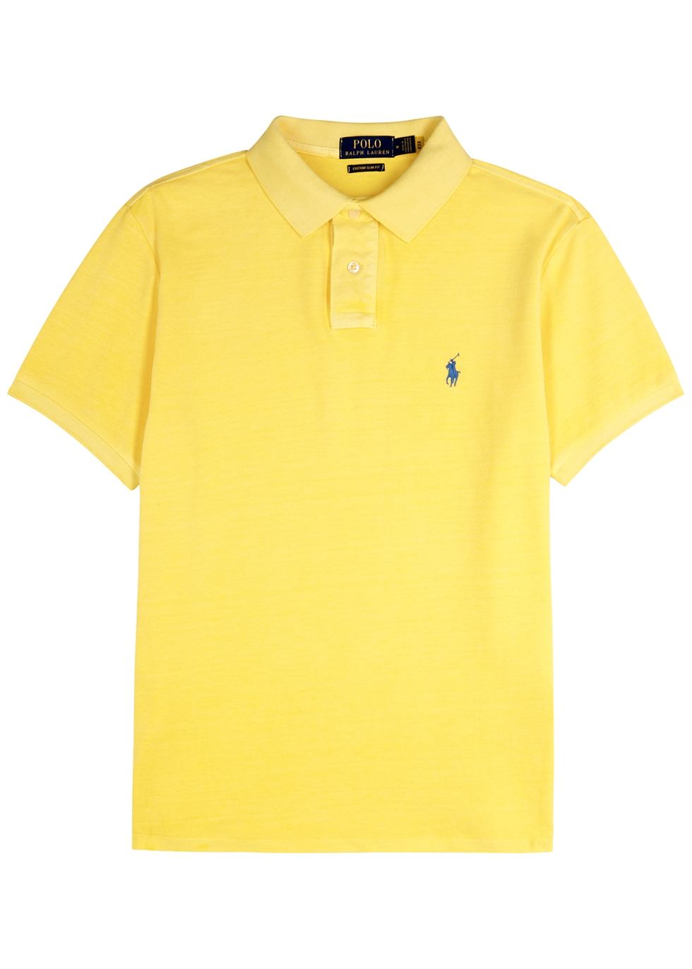 Yellow piqué cotton polo shirt