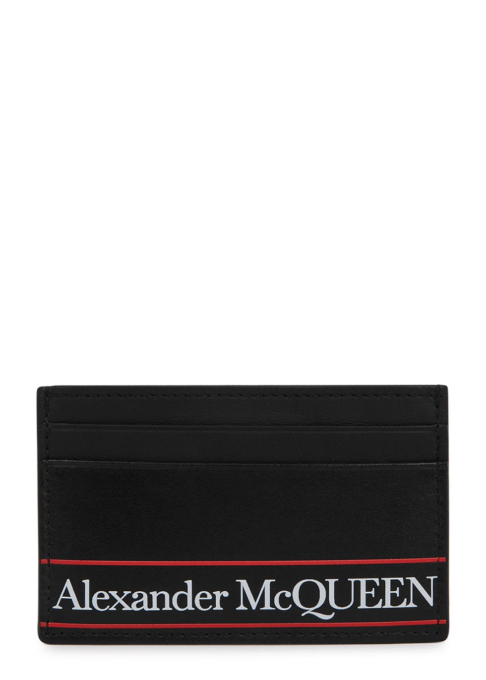 Alexander McQueen Black logo leather card holder