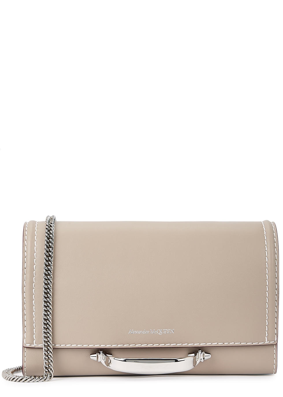 ALEXANDER MCQUEEN THE STORY SMALL TAUPE LEATHER CLUTCH,3518093