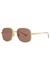 Gold-tone oval-frame sunglasses - Gucci