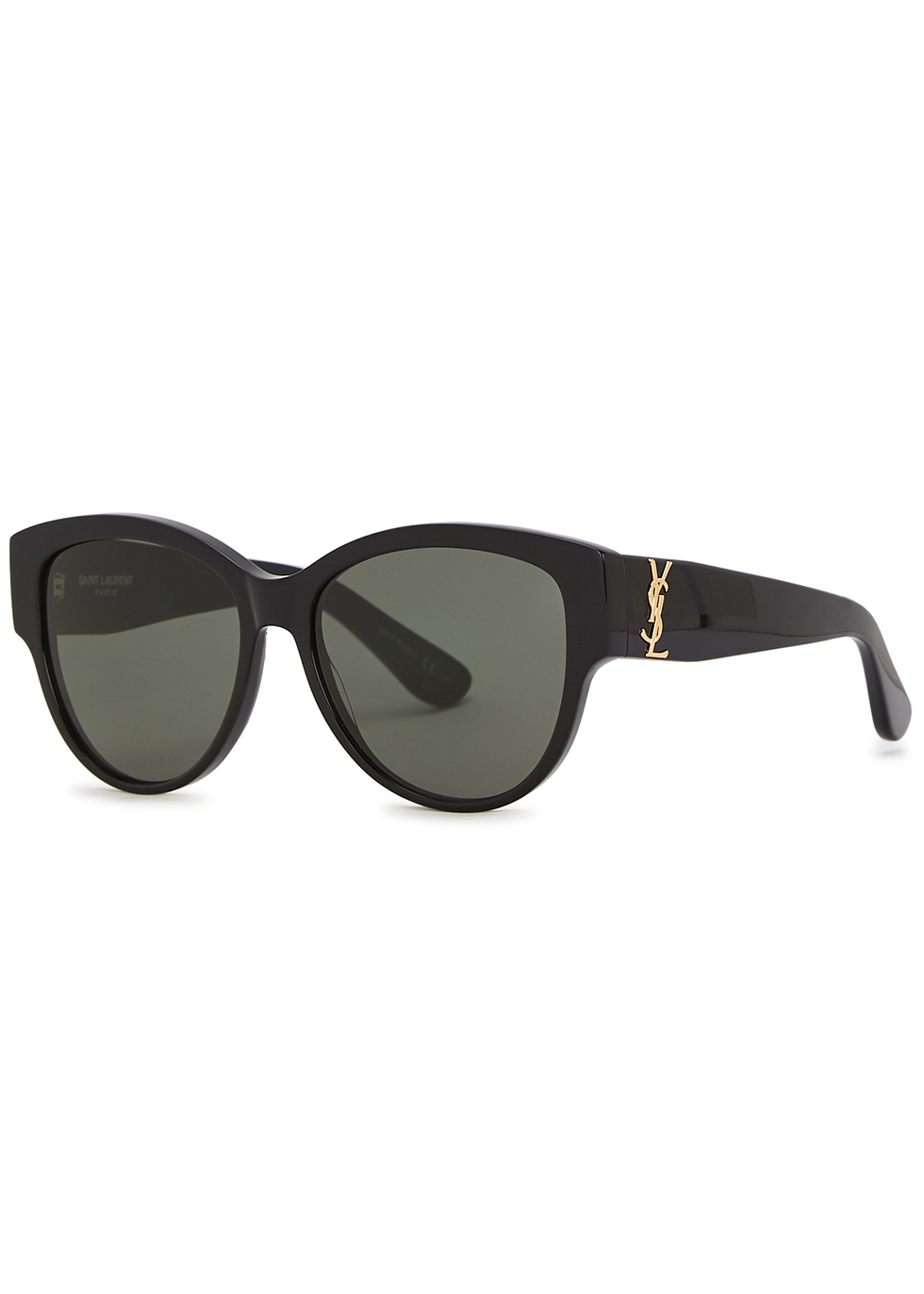 Saint Laurent Slm3 Black Oval Frame Sunglasses Harvey Nichols