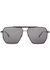 Matte black aviator-style sunglasses - Bottega Veneta