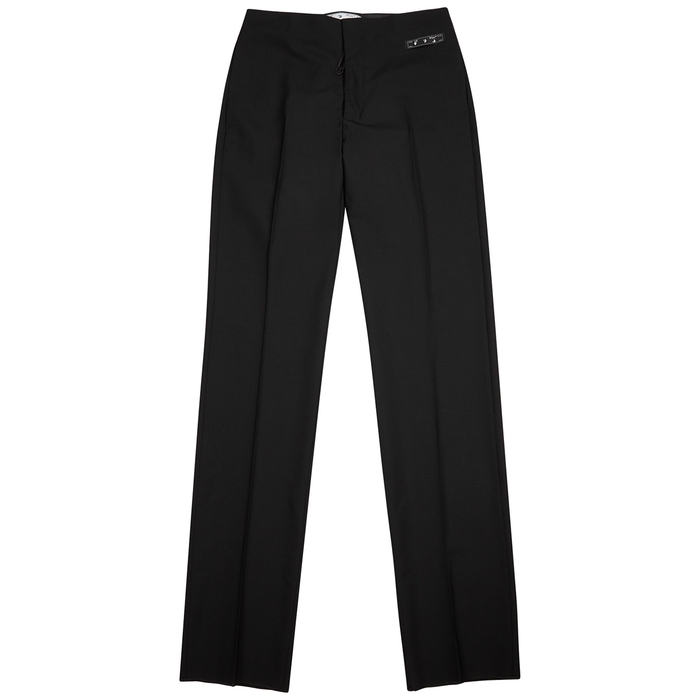 Off-white Black Slim-leg Wool-blend Trousers