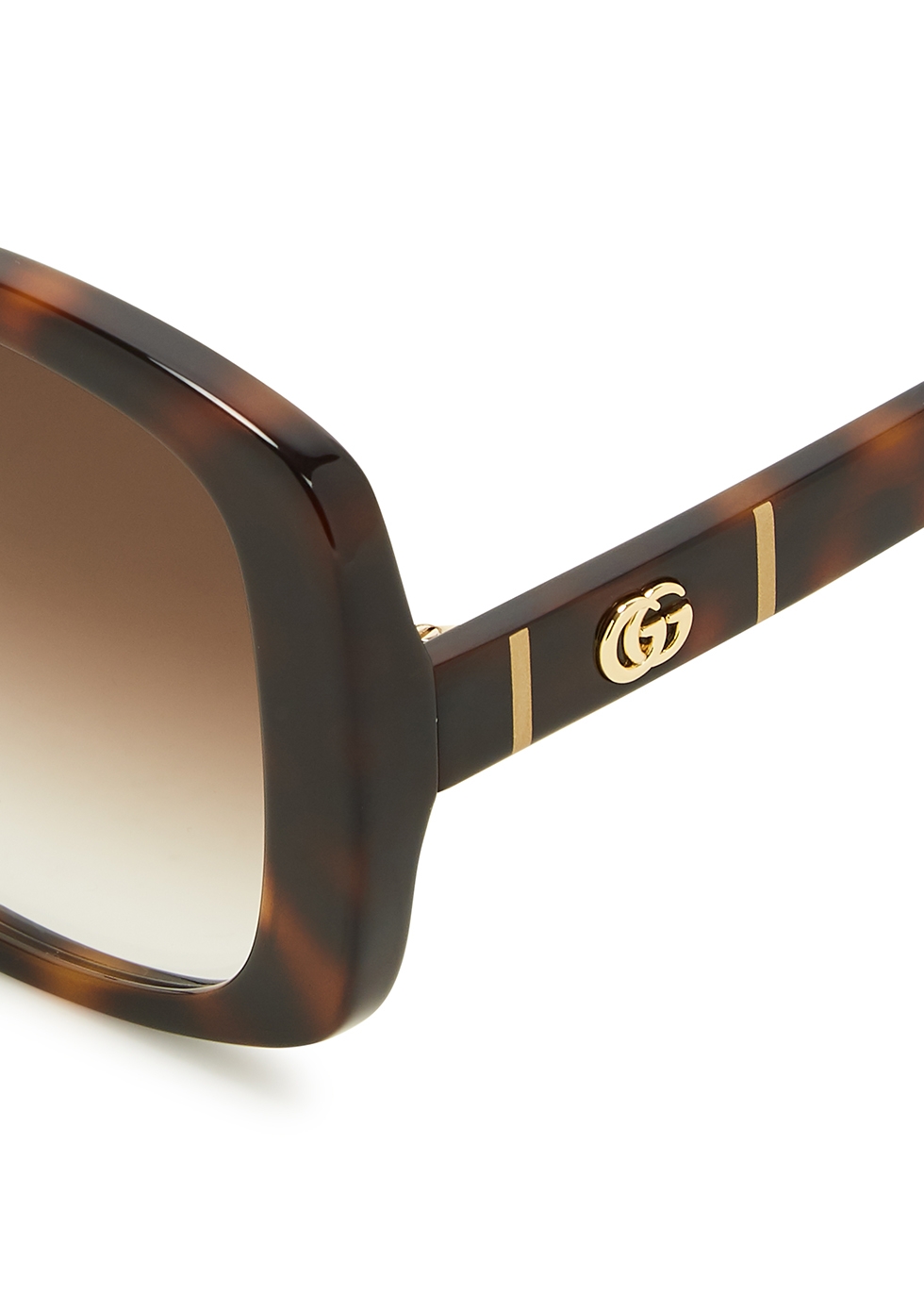 gucci tortoiseshell oversized sunglasses