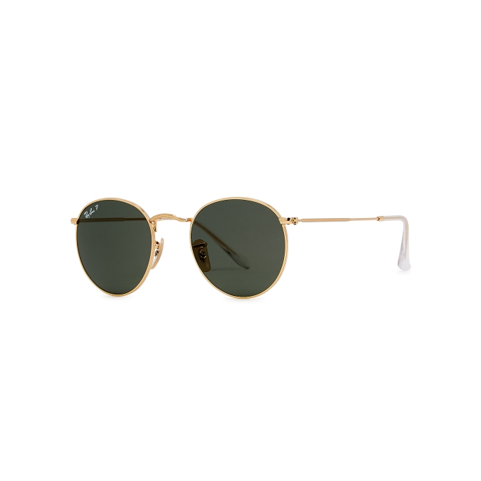 Ray-Ban Gold-tone round-frame sunglasses - Harvey Nichols