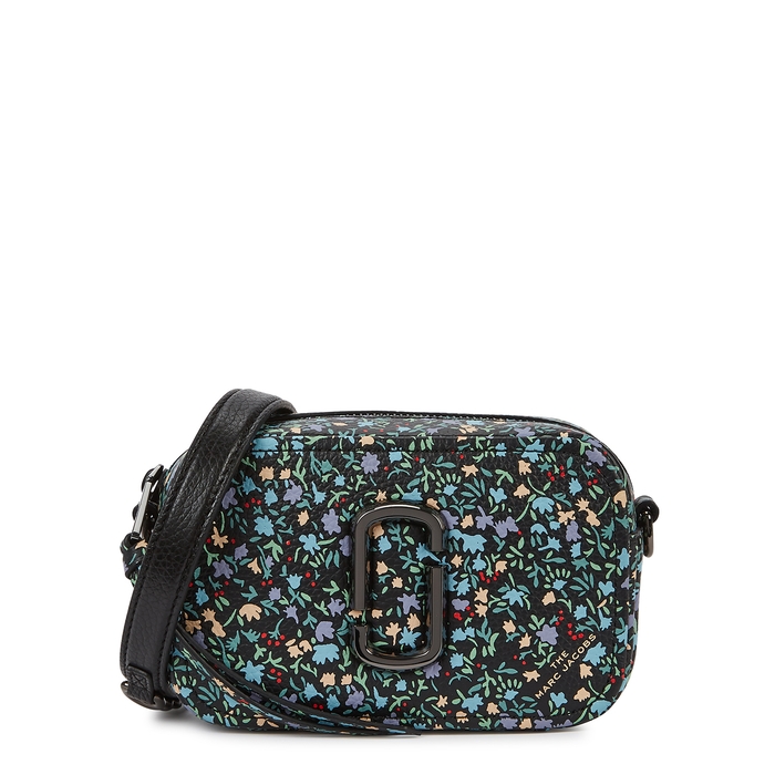 Marc Jacobs The Marc Jacobs (the) Softshot 17 Floral-print Leather Cross-body Bag In Black