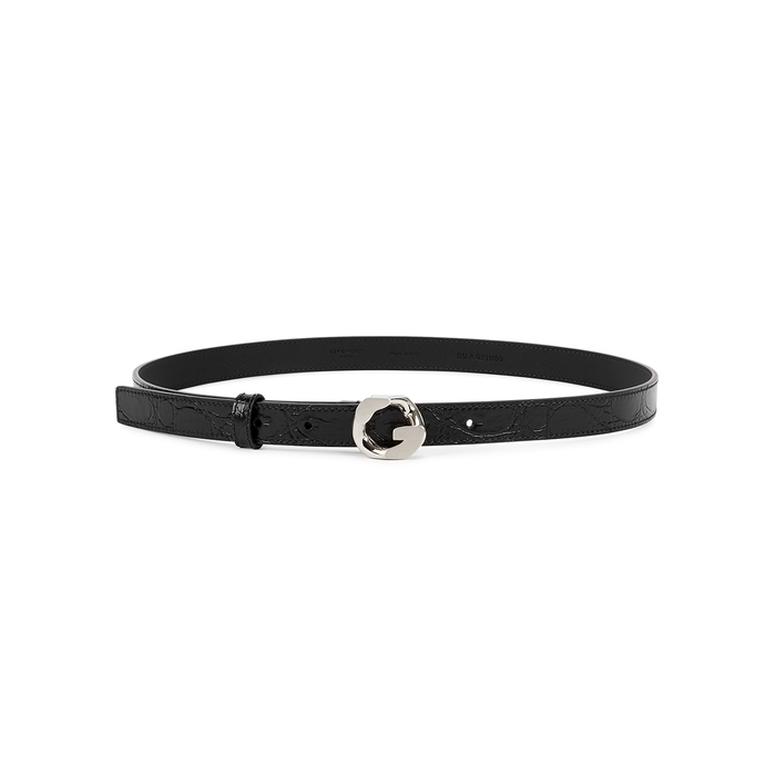 GIVENCHY G CHAIN BLACK LEATHER BELT,4021335