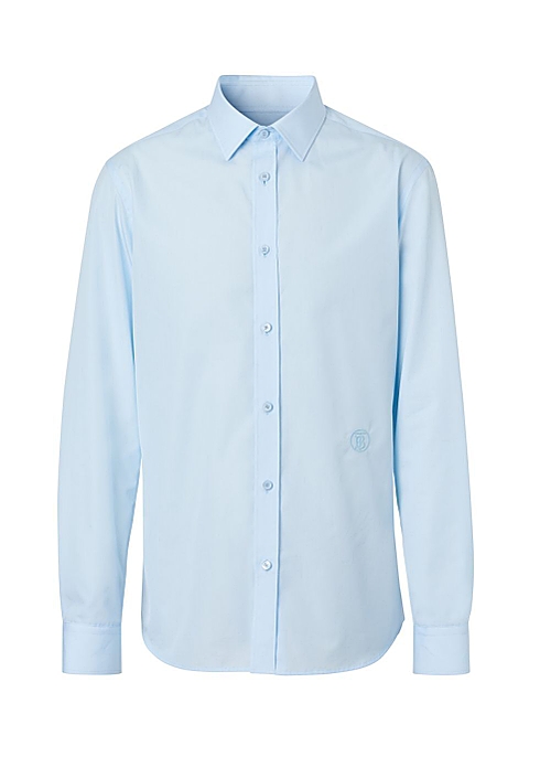 Burberry Slim fit monogram motif cotton poplin shirt - Harvey Nichols