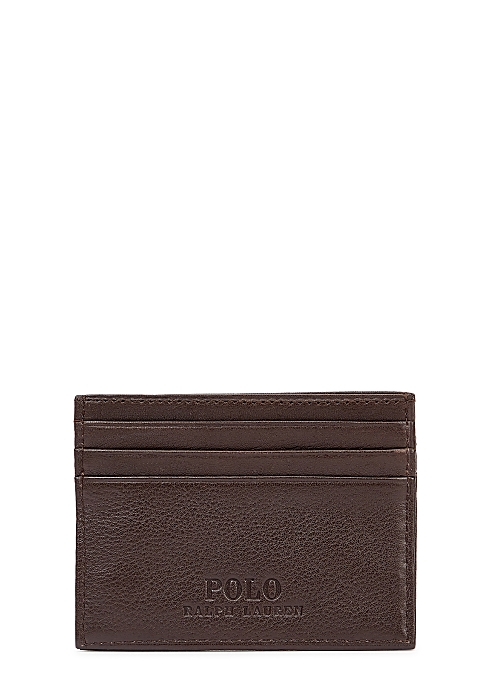 Polo Ralph Lauren Dark brown leather card holder - Harvey Nichols