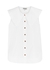 White ruffle-trimmed cotton blouse - Ganni