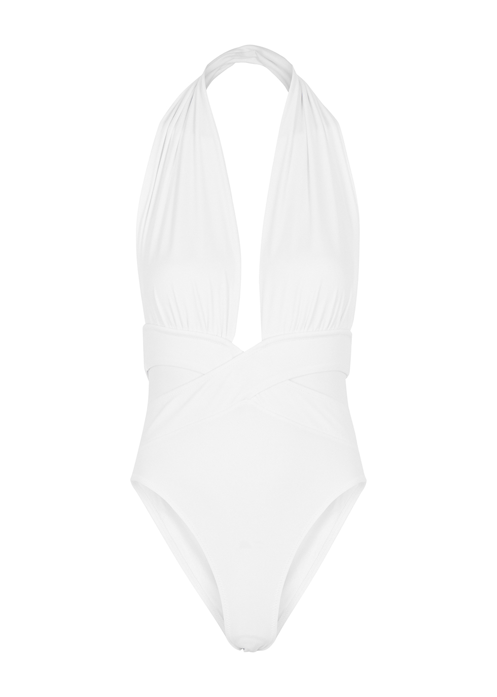 OYE Swimwear Roman white plunge swimsuit - Harvey Nichols