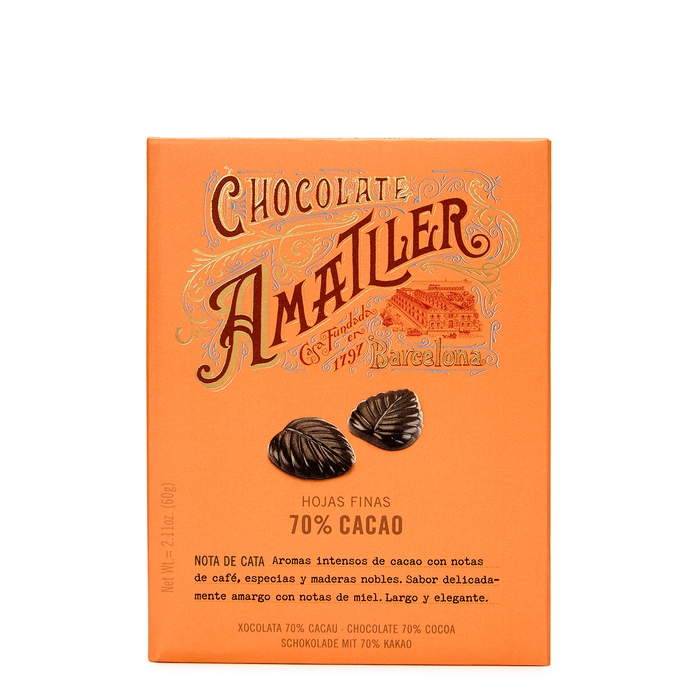 AMATLLER 70% Dark Chocolate Leaves 60g