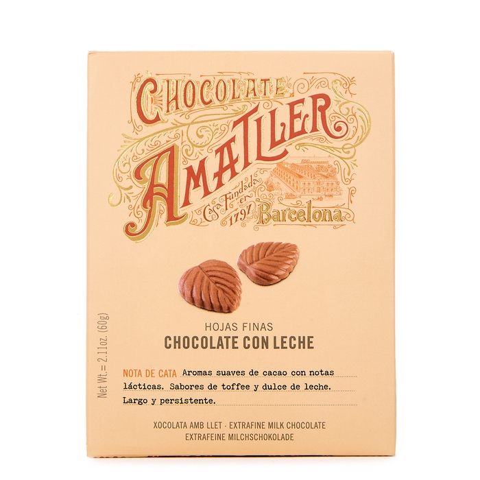 AMATLLER 32% Milk Chocolate Leaves 60g