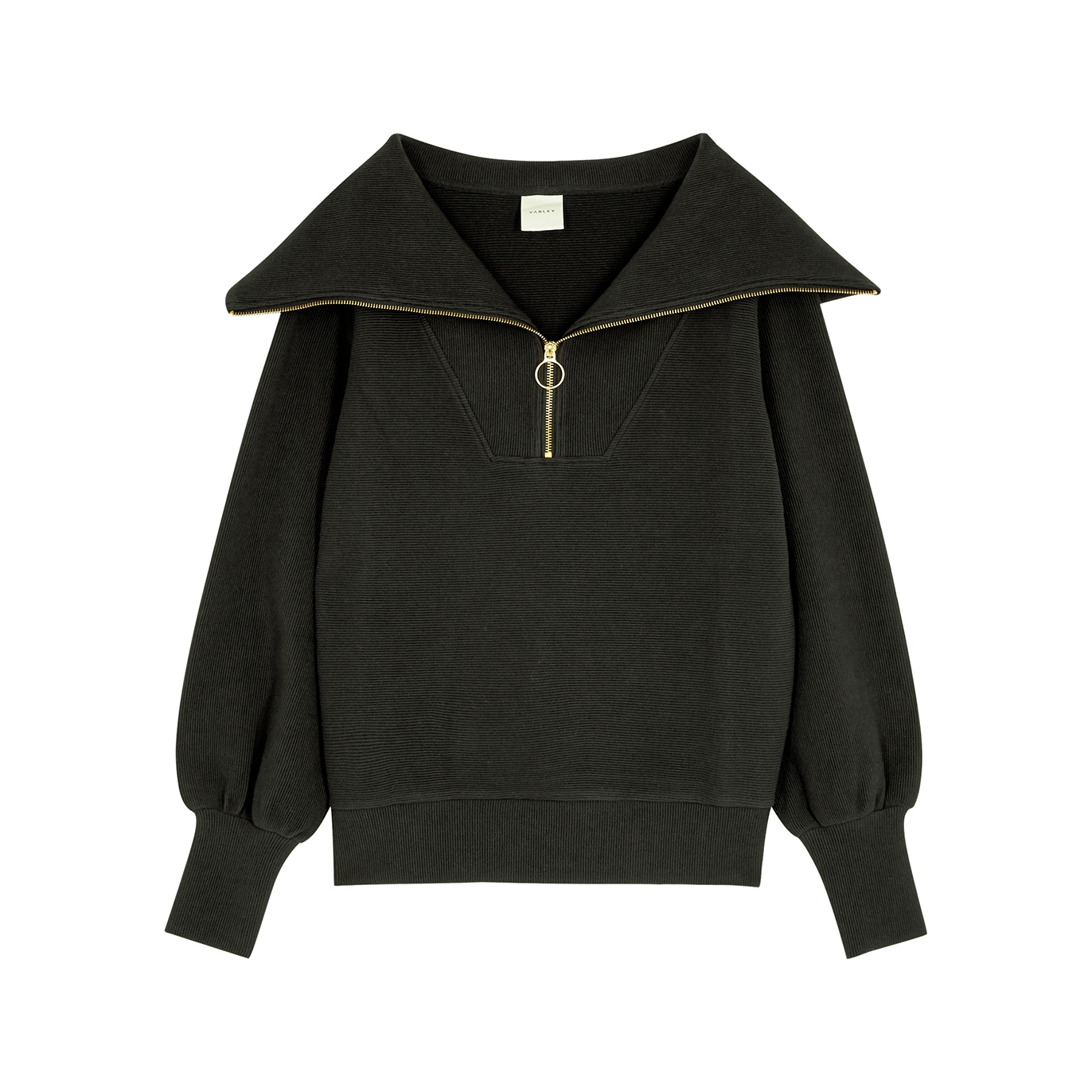 Varley Vine Black Half-zip Jersey Sweatshirt - L