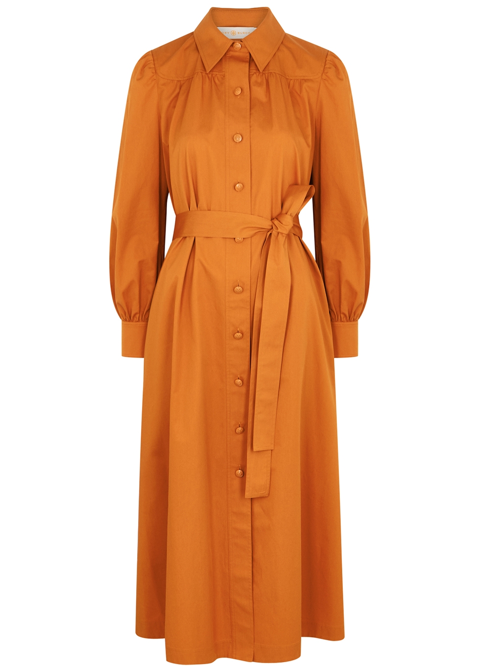 Tory Burch Artist orange cotton-poplin shirt dress - Harvey Nichols
