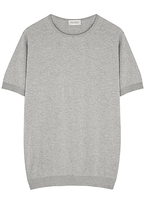 John Smedley grey cotton T-shirt - Harvey Nichols