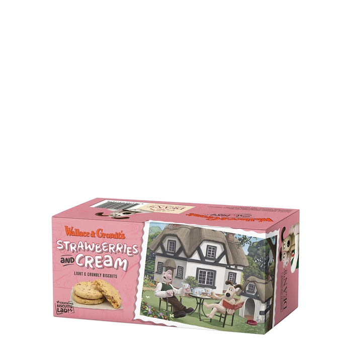 Dean's Wallace & Gromit's Strawberries & Cream Biscuits Box 130g