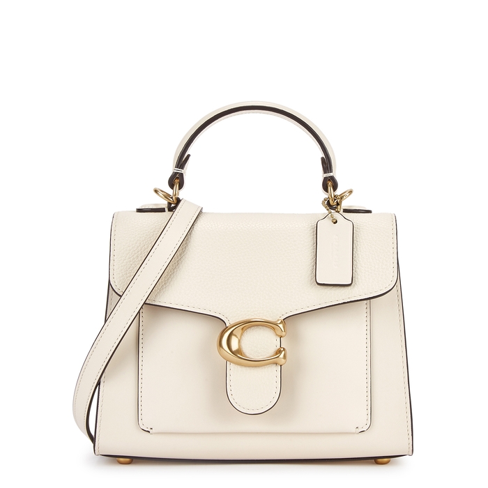COACH TABBY 20 IVORY LEATHER TOP HANDLE BAG,4037161