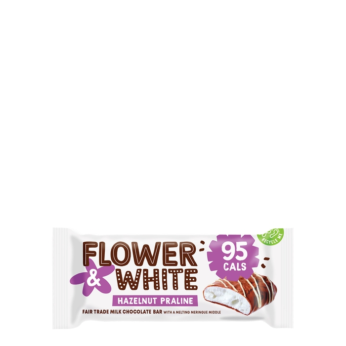 Flower & White Hazelnut Praline Meringue Bar 20g