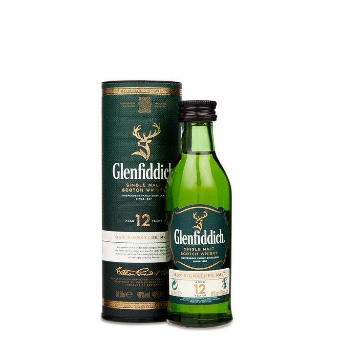 Glenfiddich 12 Year Old Single Malt Scotch Whisky Miniature 50ml