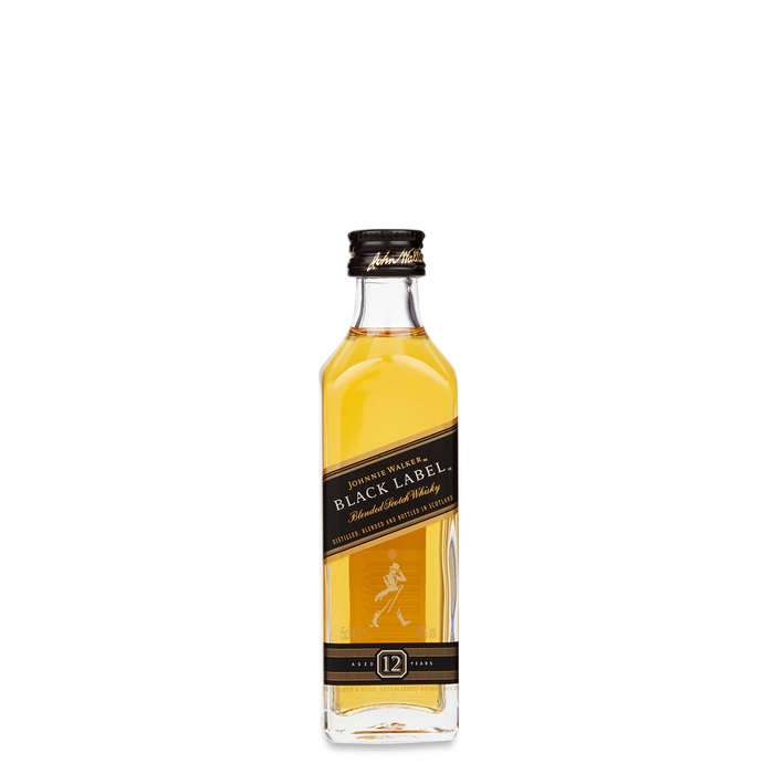 Johnnie Walker Whisky Black Label 12 Year Old Blended Scotch Whisky Miniature 50ml