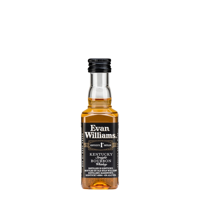 Evan Williams Bourbon Black Label Extra Aged Kentucky Straight Bourbon Whiskey Miniature 50ml