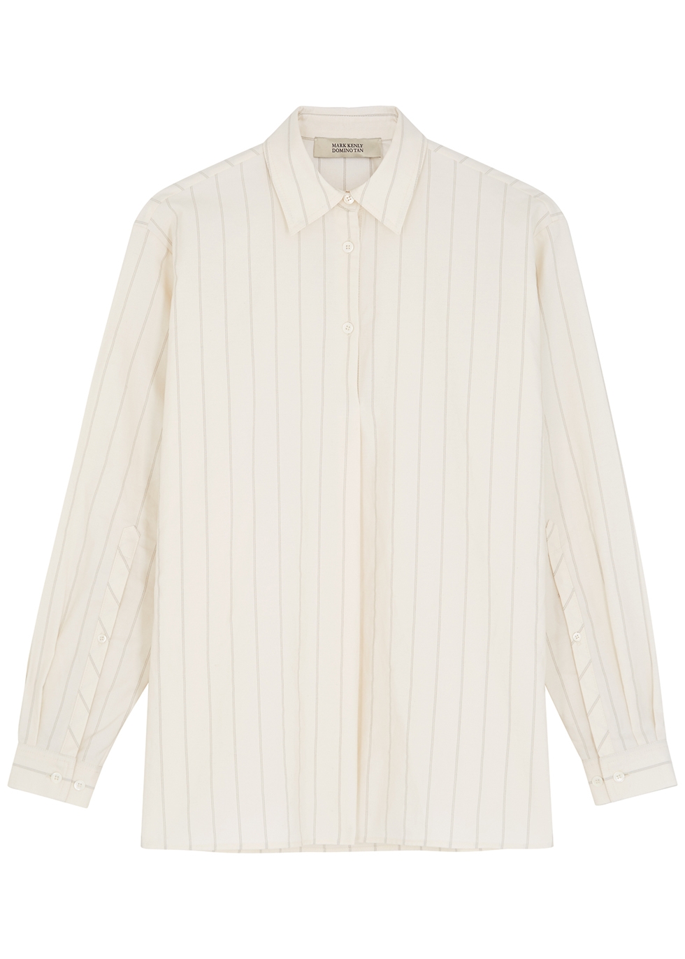 Mark Kenly Domino Tan Sonia striped cotton-blend shirt